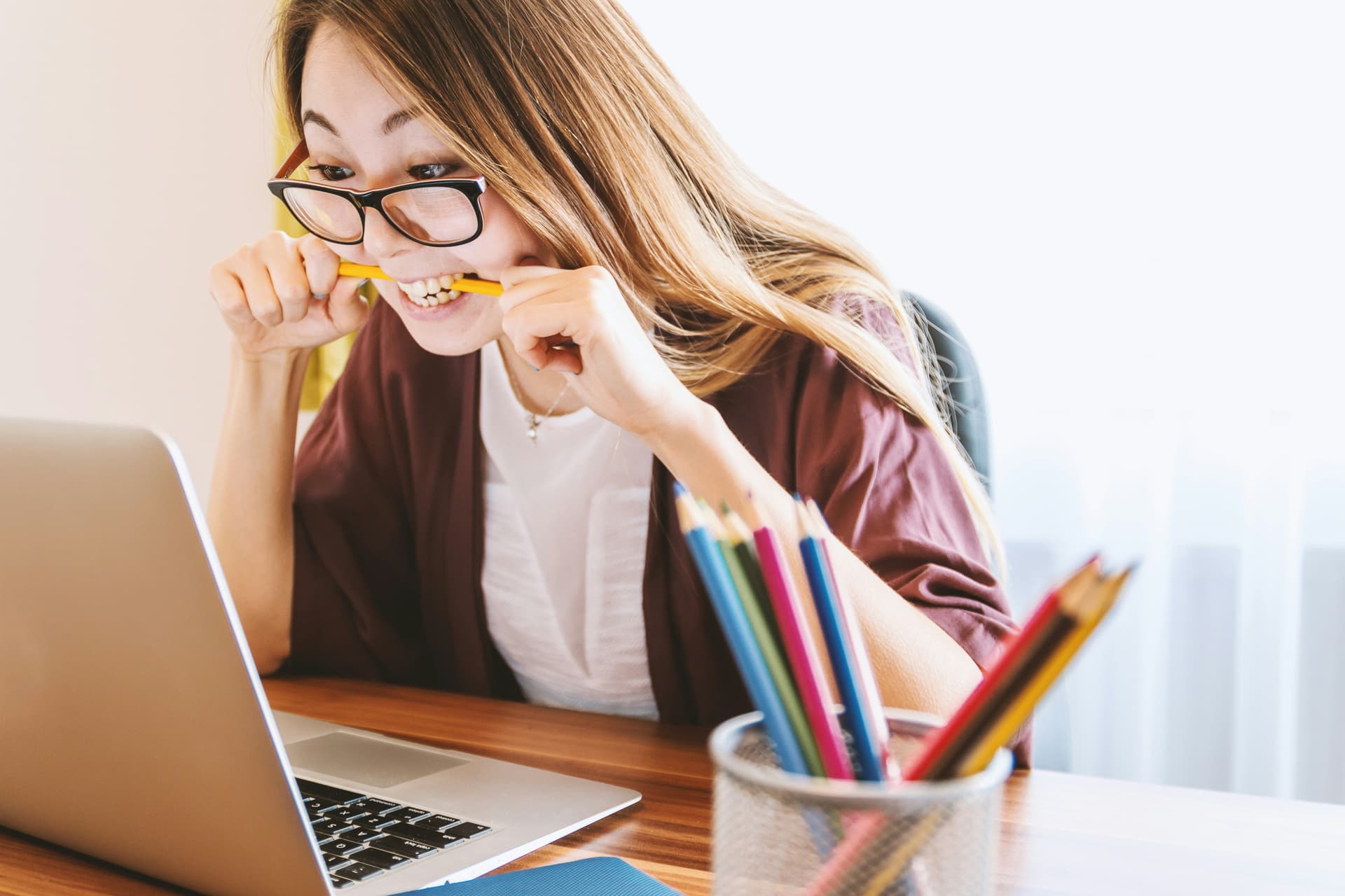 Modern student study workspace setup